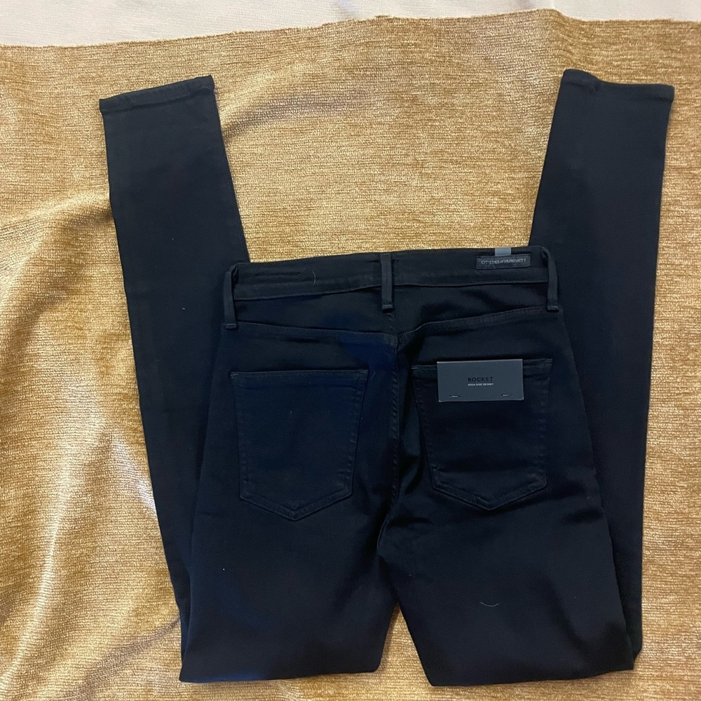 Citizens of Humanity Rocket, high rise, skinny jeans - jet black - new - Picture 8 of 10